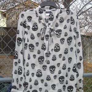 Retrolicious Sheer Skull Blouse